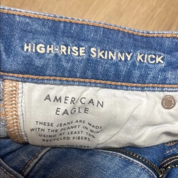 American Eagle Outfitters Blue Skinny Kick Jeans - Picture 3 of 9